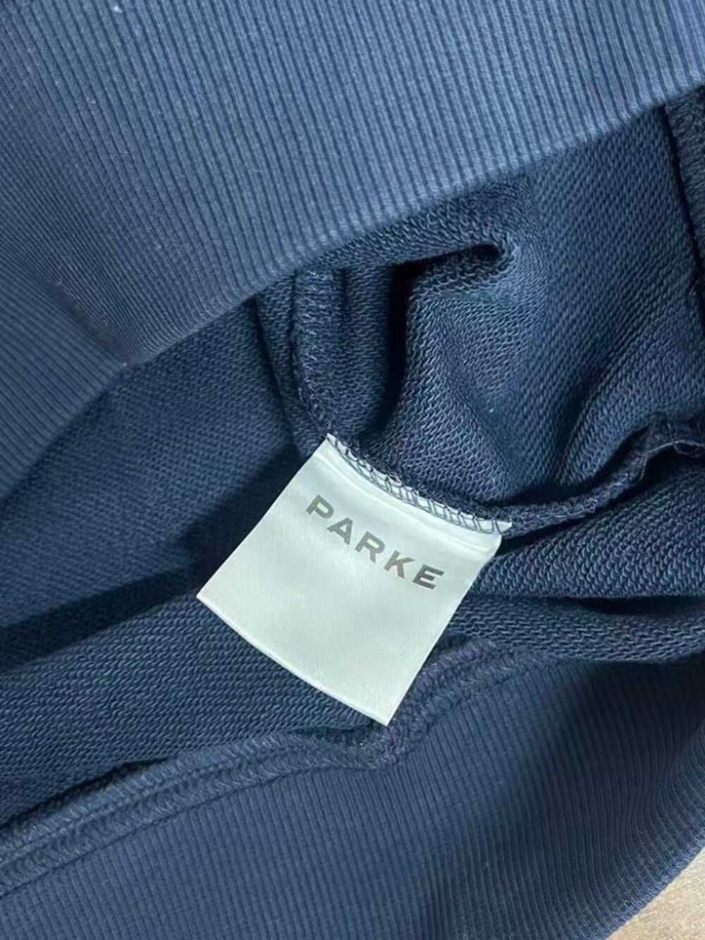 PARKE Navy Varsity Letter Mock Neck Sweatshirt - Picture 6 of 7